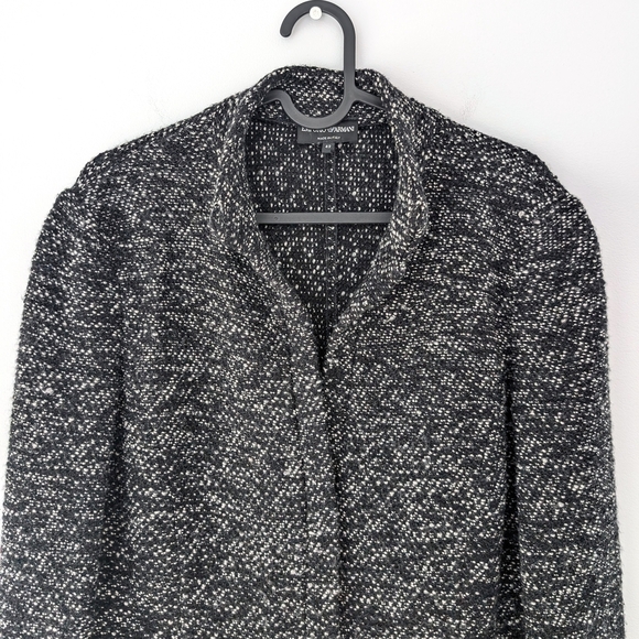 Emporio Armani Women's Black and White Wool Blend Jacket ~ Size 42 - Picture 2 of 10